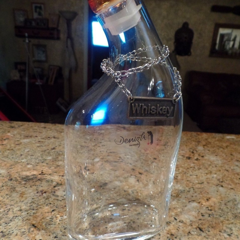 🥃DENIZLI Handmade Whiskey Glass Decanter Bourbon Bottle NEW Bar old fashioned - Picture 4 of 5